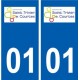 01 Saint-Trivier-de-Courtes logo ville autocollant plaque sticker