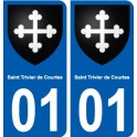 01 Saint-Trivier-de-Courtes ville autocollant plaque sticker