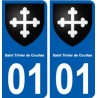 01 Saint-Trivier-de-Courtes ville autocollant plaque sticker