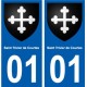 01 Saint-Trivier-de-Courtes ville autocollant plaque sticker