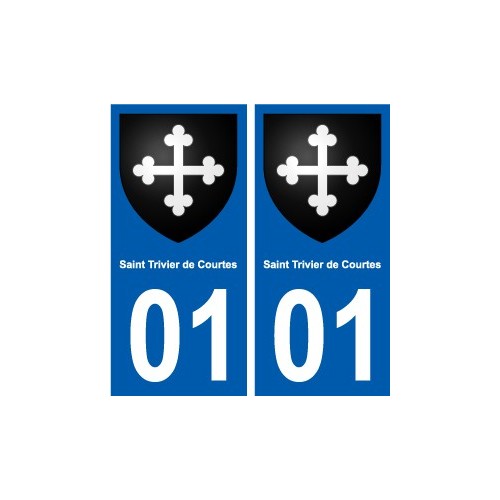 01 Saint-Trivier-de-Courtes ville autocollant plaque sticker