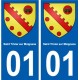 01 Saint-Trivier-sur-Moignans ville autocollant plaque sticker