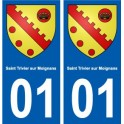 01 Saint-Trivier-sur-Moignans ville autocollant plaque sticker