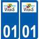 01 Saint-Vulbas logo ville autocollant plaque sticker