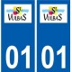 01 Saint-Vulbas logo ville autocollant plaque sticker