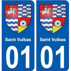 01 Saint-Vulbas ville autocollant plaque sticker
