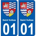 01 Saint-Vulbas ville autocollant plaque sticker