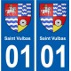 01 Saint-Vulbas ville autocollant plaque sticker