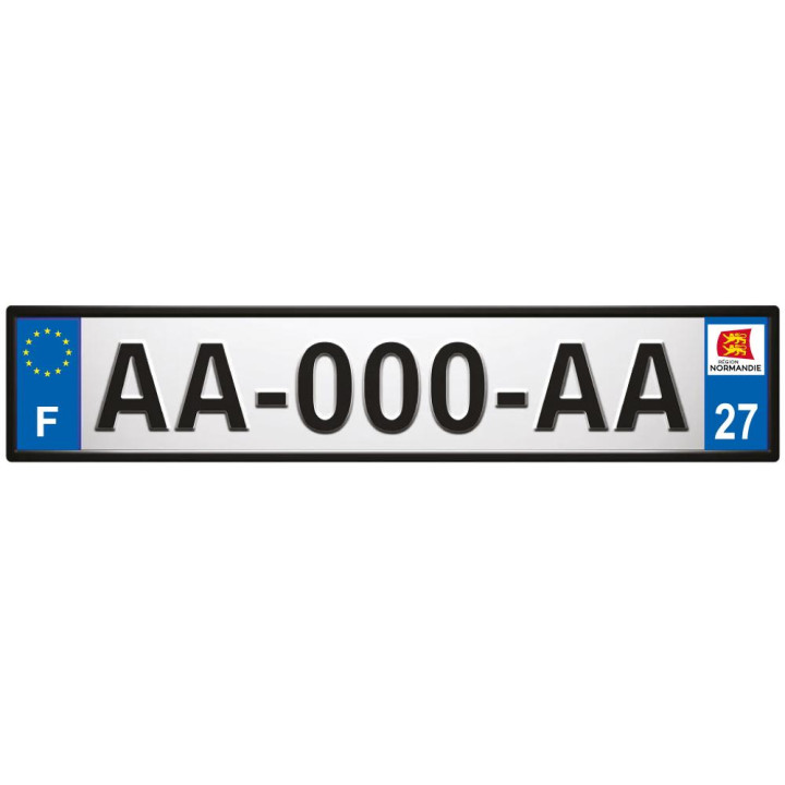 Lot de 4 autocollants bleu 27 EURE Normandie - F Europe nouvelles régions immatriculation auto sticker