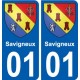 01 Savigneux ville autocollant plaque sticker