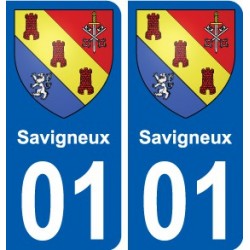 01 Savigneux ville autocollant plaque sticker
