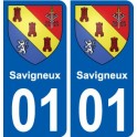 01 Savigneux ville autocollant plaque sticker