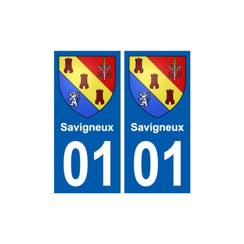 01 Savigneux ville autocollant plaque sticker
