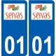 01 Servas logo ville autocollant plaque sticker