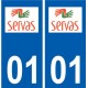 01 Servas logo ville autocollant plaque sticker