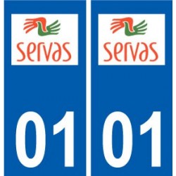 01 Servas logo ville autocollant plaque sticker