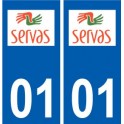 01 Servas logo ville autocollant plaque sticker
