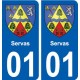 01 Servas ville autocollant plaque sticker