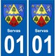 01 Servas ville autocollant plaque sticker