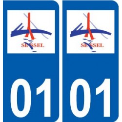 01 Seyssel logo ville autocollant plaque sticker