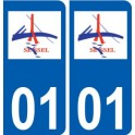 01 Seyssel logo ville autocollant plaque sticker