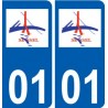 01 Seyssel logo ville autocollant plaque sticker