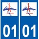 01 Seyssel logo ville autocollant plaque sticker