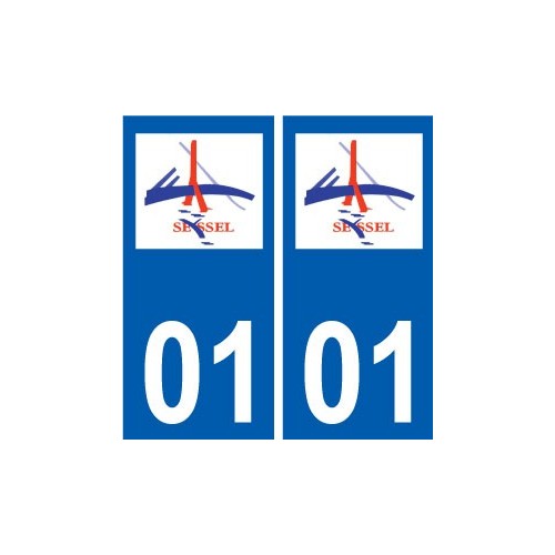 01 Seyssel logo ville autocollant plaque sticker