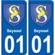 01 Seyssel ville autocollant plaque sticker