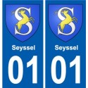 01 Seyssel ville autocollant plaque sticker