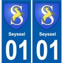 01 Seyssel ville autocollant plaque sticker