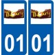 01 Thoiry logo ville autocollant plaque sticker