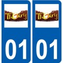 01 Thoiry logo ville autocollant plaque sticker