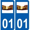 01 Thoiry logo ville autocollant plaque sticker