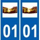 01 Thoiry logo ville autocollant plaque sticker