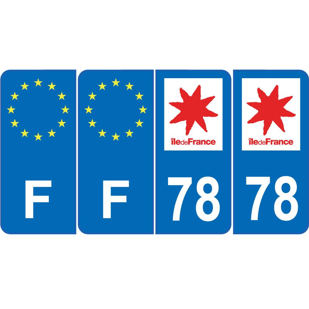 F France - Identifiant Européen Rouge | Autocollant plaque immatriculation