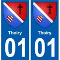 01 Thoiry ville autocollant plaque sticker