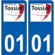 01 Tossiat logo ville autocollant plaque sticker