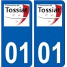 01 Tossiat logo ville autocollant plaque sticker