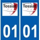 01 Tossiat logo ville autocollant plaque sticker