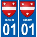 01 Tossiat city sticker, plate sticker