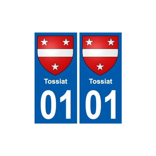 01 Tossiat ville autocollant plaque sticker