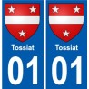 01 Tossiat city sticker, plate sticker