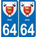 64 Aast coat of arms sticker plate stickers city