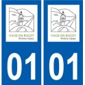 01 Vaux-en-Bugey logo ville autocollant plaque sticker