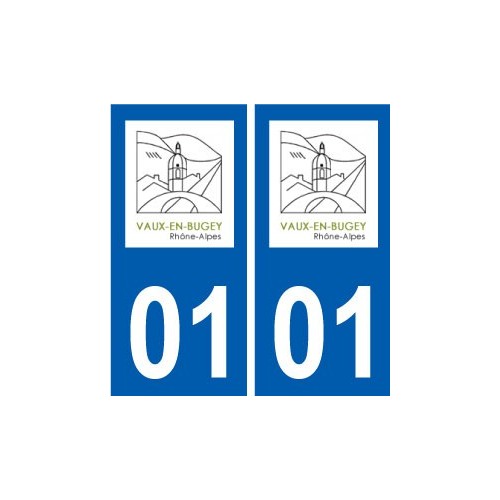 01 Vaux-en-Bugey logo ville autocollant plaque sticker