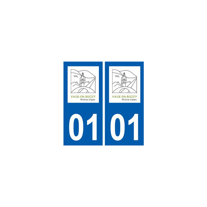 01 Vaux-en-Bugey logo ville autocollant plaque sticker