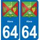 64 Abos escudo de armas de la etiqueta engomada de la placa de pegatinas de la ciudad