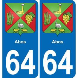 64 Abos escudo de armas de la etiqueta engomada de la placa de pegatinas de la ciudad