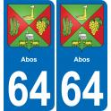 64 Abos stemma adesivo piastra adesivi città
